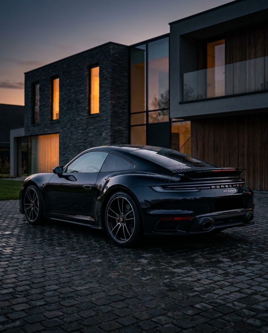 Carrosserie extérieure après detailing SP Detailing, noir profond brillant